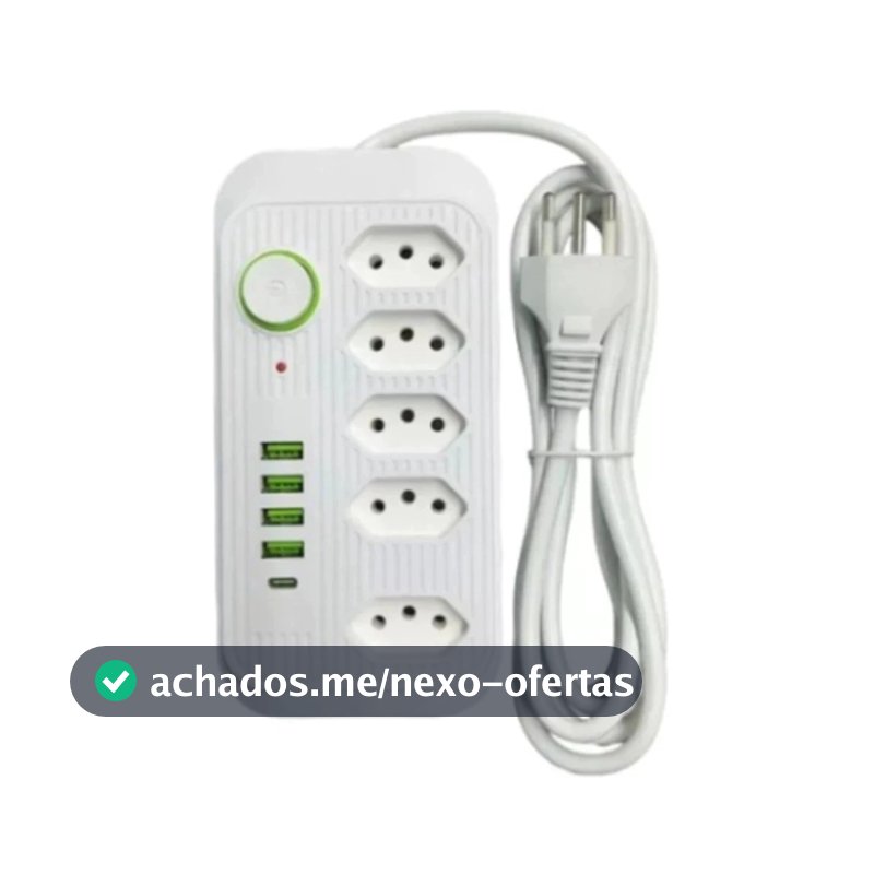 Extensão Filtro De Linha Segurança 5 Tomadas