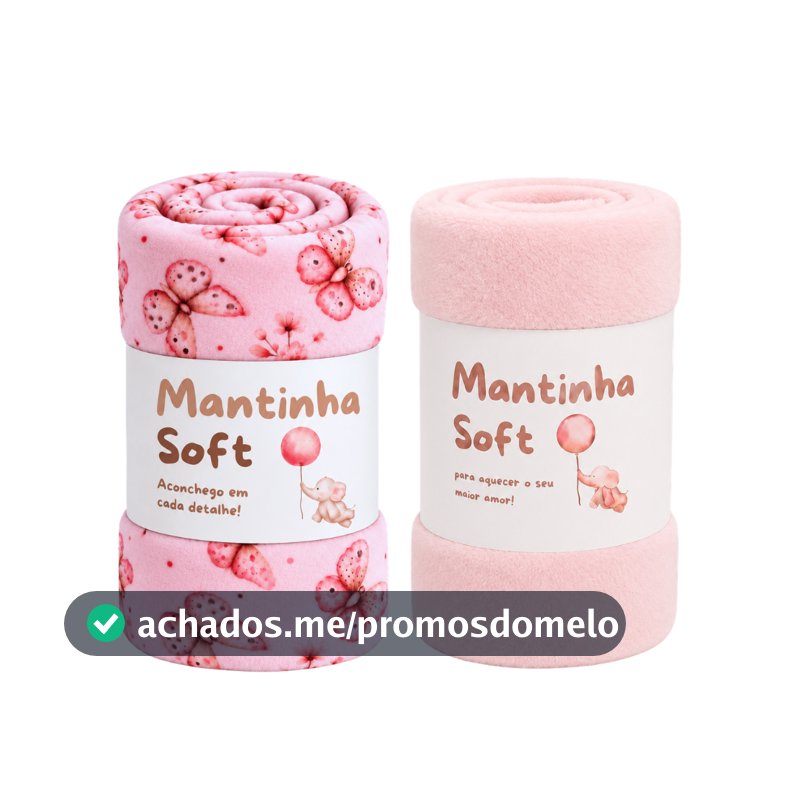Kit 2 Mantas Bebê Cobertor Macia Quentinha Enxoval Maternidade Menor Preço