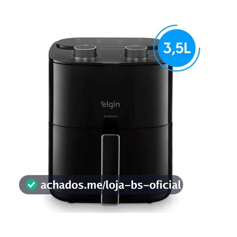 Fritadeira Elétrica Air Fryer Elgin Facilita 3,5 Litros 1400W e Circulação de Ar 360° Antiaderente