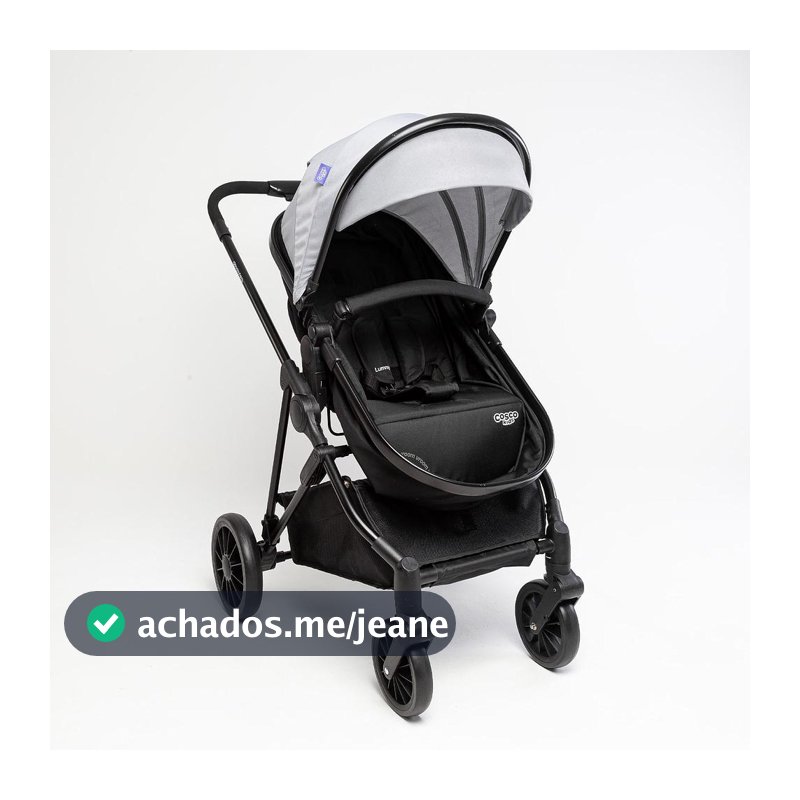Carrinho de Bebê Cosco Kids Lummy Assento Reversível Moisés 0-22kg Cinza