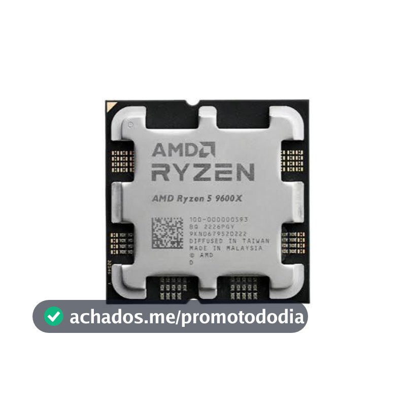 Processador AMD Ryzen 5 9600X, 3.9GHz (5.4GHz Turbo), 6-Cores 12-Threads, AM5 Novo (Sem Caixa ou Cooler)
