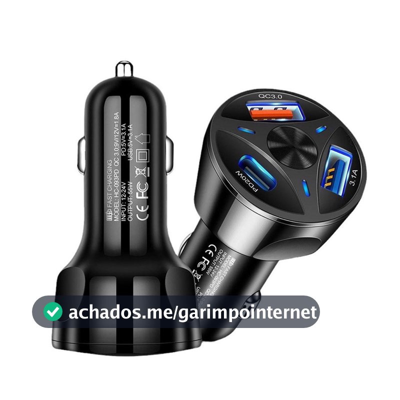 Qc3.0 Carregador Do Telefone Móvel Do Carro De Carregamento Rápido Adaptador 3 Portas Soquete