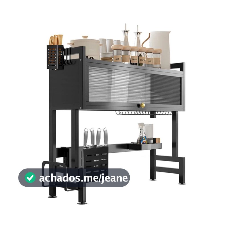 Organizador Escorredor Decoteam 2 Prateleiras Porta Acrílica 65x28x80