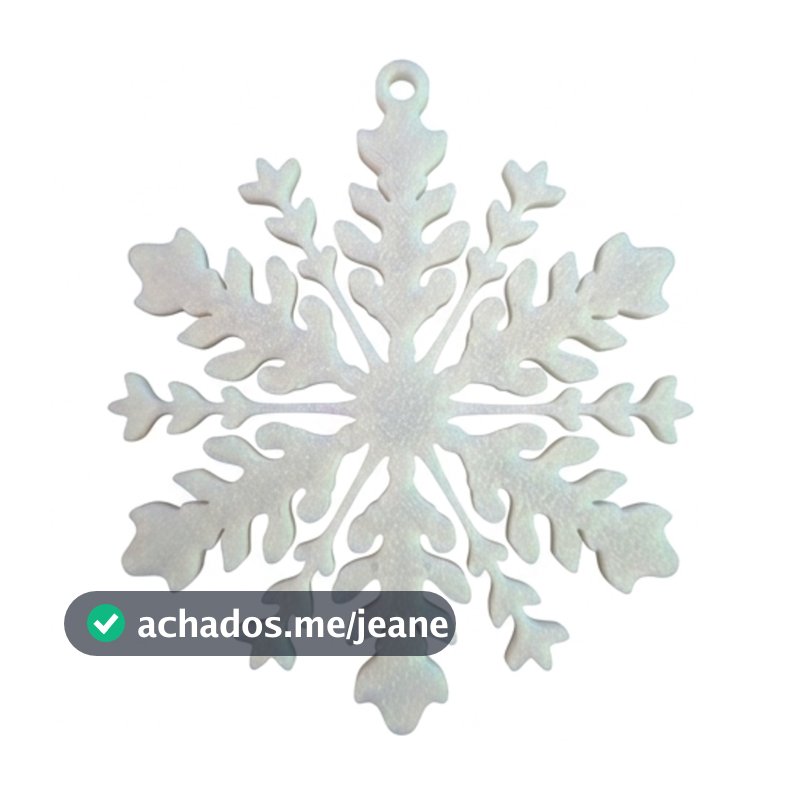 Pendente de Natal em Forma de Floco de Neve Branco Decorativo para Arvore