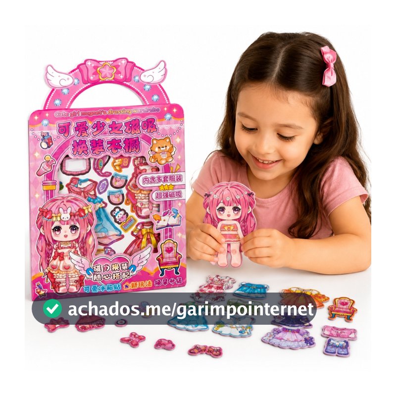 Princesas Boneca De Vestir Magnética Com Diversos Vestidos Acessórios Montar Looks
