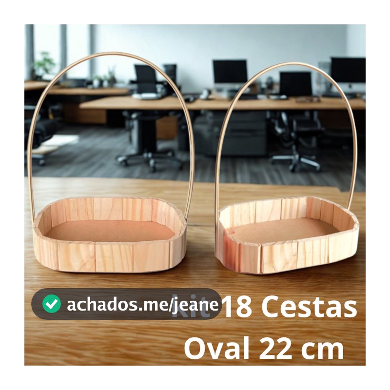 Kit 18 Cesta Oval Grande 22cm De Madeira Cestinha Fraldeira Oval Cesta de Madeira Grande Cesta Pinus