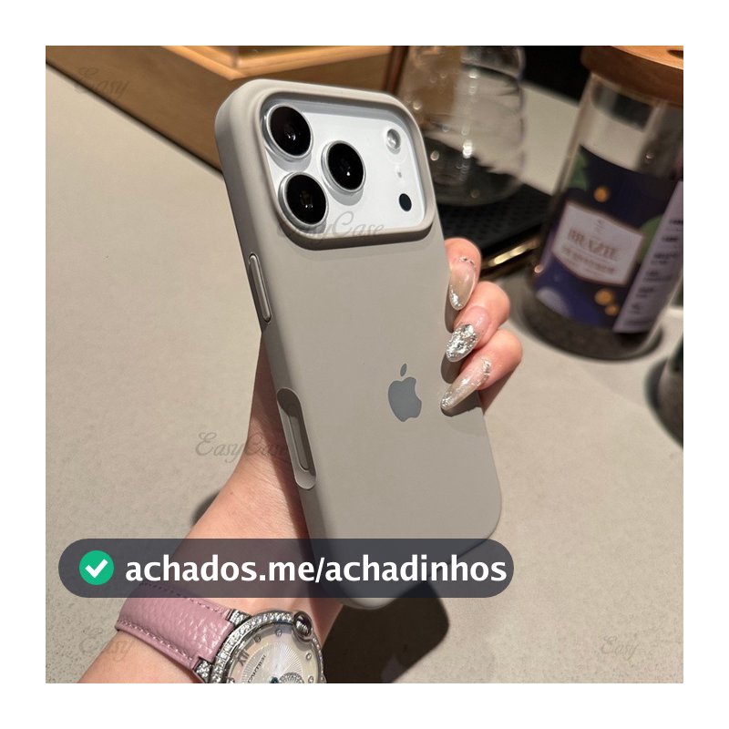 Protetor De Borda Antiderrapante E Anti-Queda Capa De Veludo De Silicone Líquido Para iPhone 17 Pro Max 16Plus 16 Com Bo