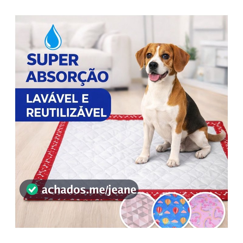 Tapete Higiênico Para Cães Lavável e Impermeável Tamanho Grande