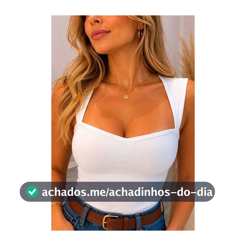 Blusa Feminina Decote Costas e Busto Regata Suplex Estilosa Tecido Premium Look Casual Dia a Dia