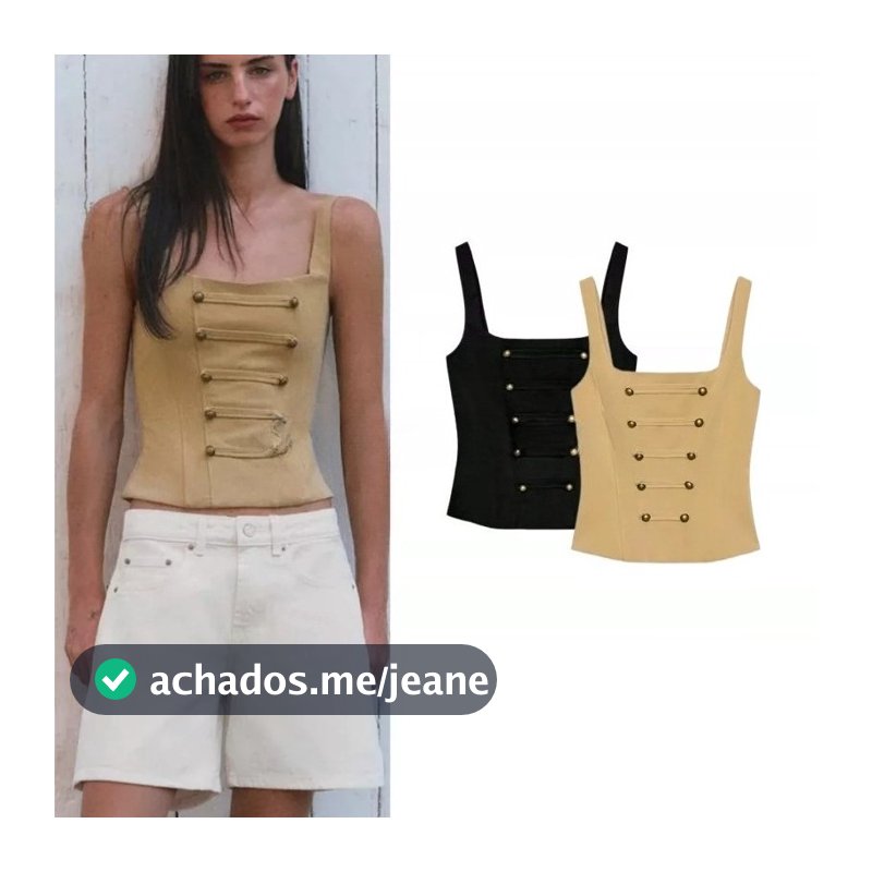 Novos produtos de verão Top apertado feminino abotoado 4661001