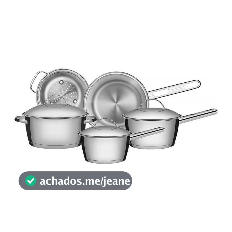 Jogo de Panelas de Aço Inox Indução Tramontina 5 Peças Allegra