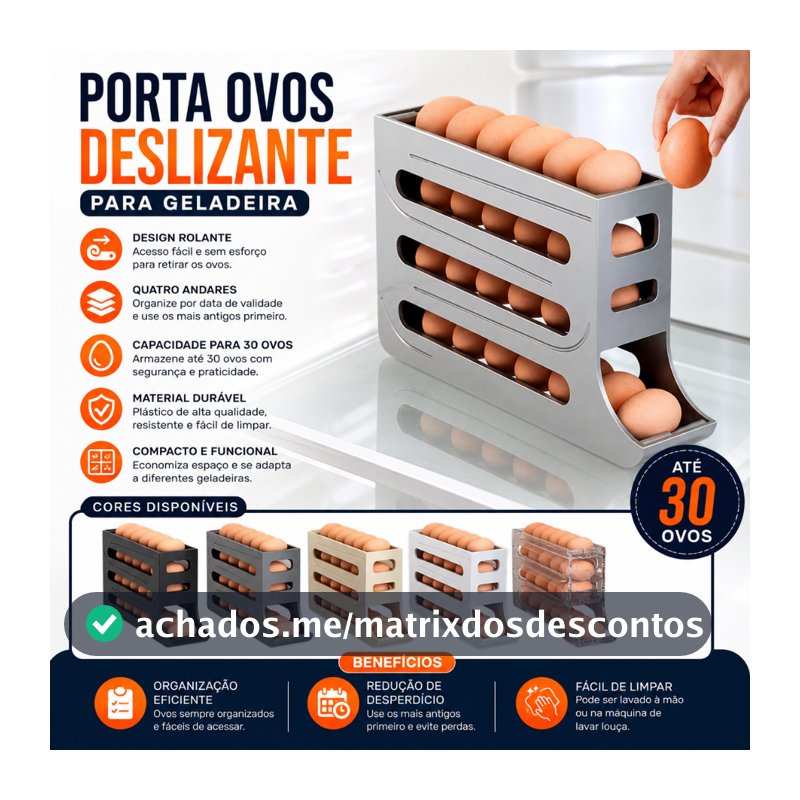 1/2 Peça Porta Ovos Deslizante Organizador Para Geladeira De 4 Camadas Automática Rolantes