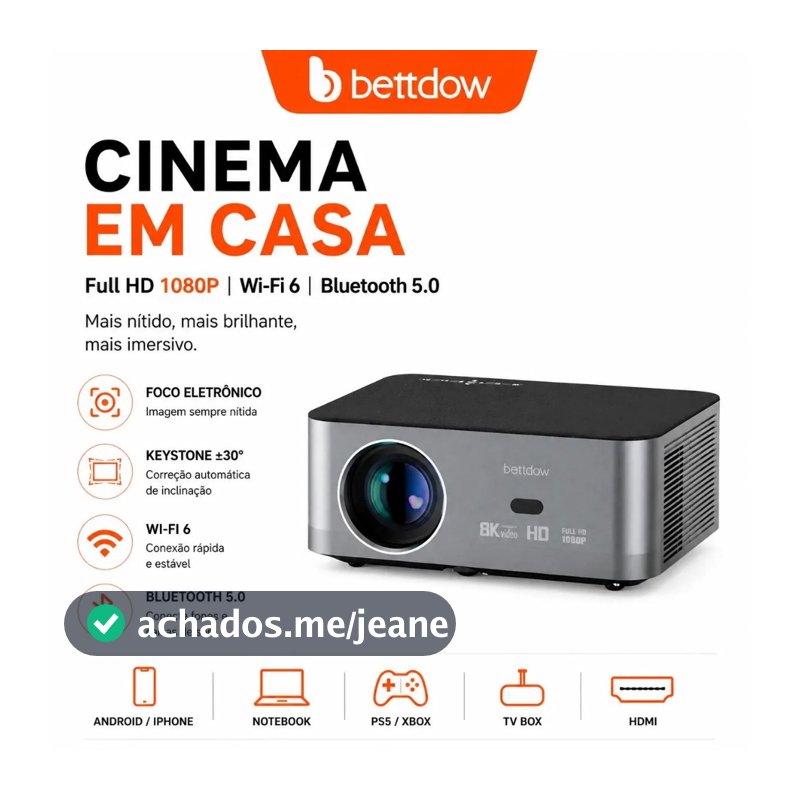 BETTDOW Full HD 1080P Projetor 4K 8K 700ANSI 13000Lumens Android WiFi LED Projetor de filme de vídeo LED Home Theater