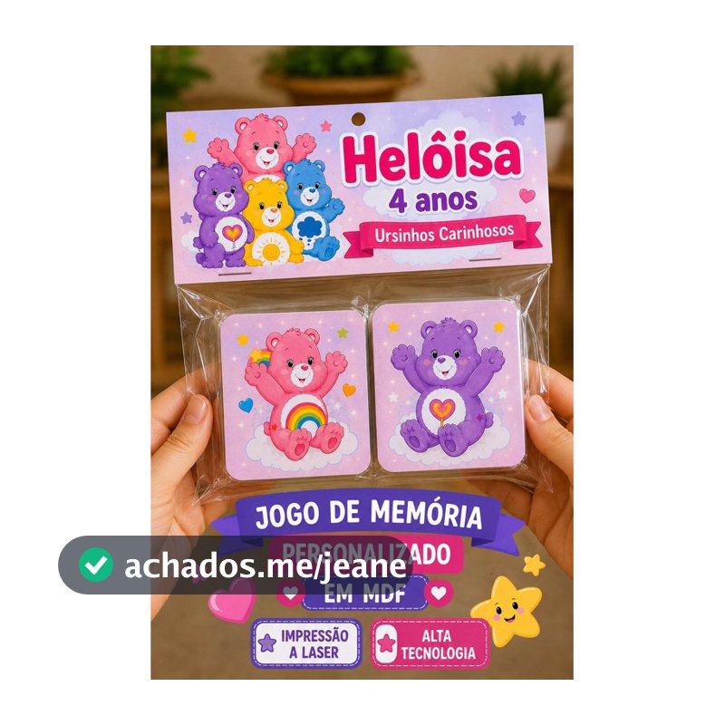 Jogo da Memória Personalizado em MDF 10 Peças Lembrancinha Infantil Aniversário Qualquer Tema