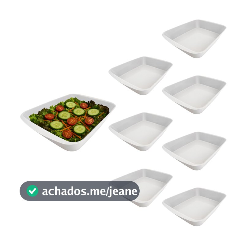 8 Saladeiras Travessas 28,3cm Plástico Utra Resistente