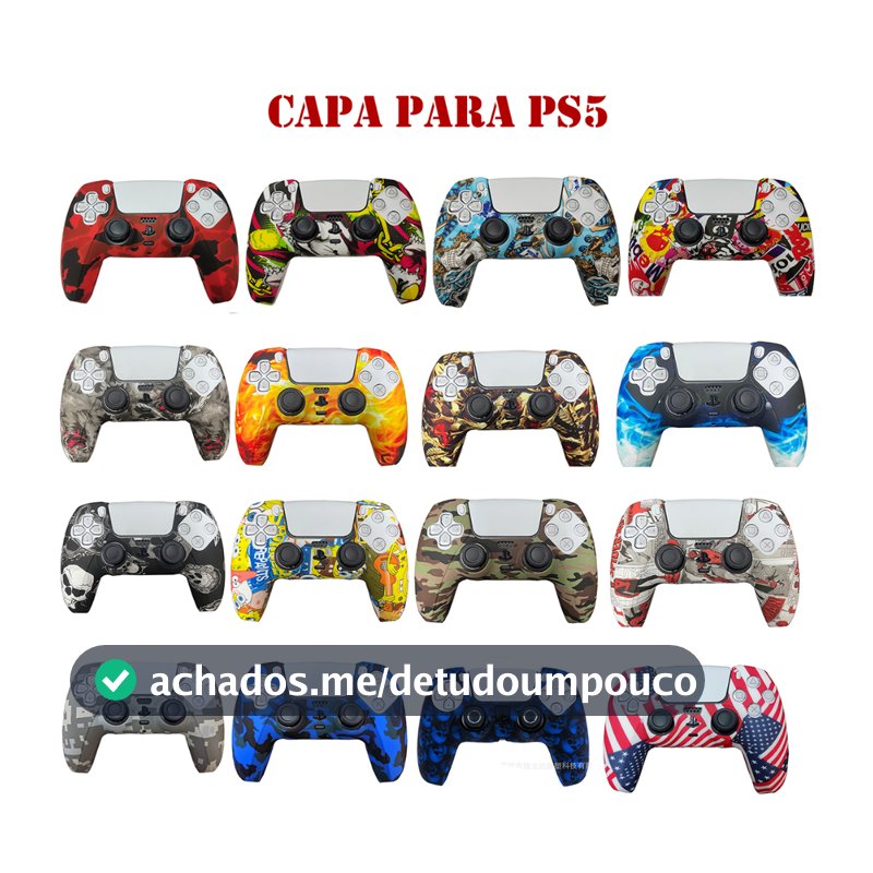Capa Case Ps5 de Silicone Personalizada Controle Proteção Dualsense Ps5