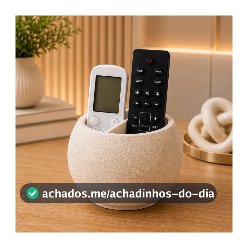 Organizador Porta Controle 2 Divisórias Sala Quarto Decorativo
