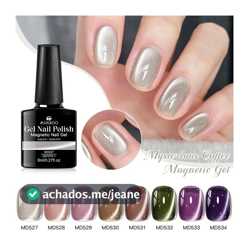 MSRUIOO 8ml Jelly Magnetic Cat Eye Gel Polonês Soak Off UV/LED Nail Art Verniz , Brilho Brilhante Para Salão De Beleza E