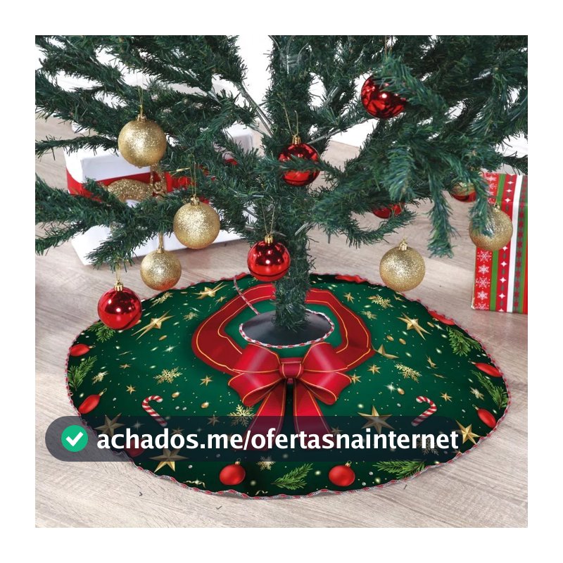 Saia Para Árvore De Natal Decoração Enfeite Natalino Papai Noel Natalina Estampada Sublimado