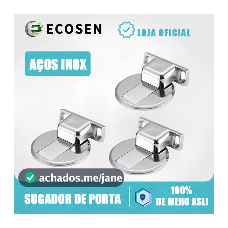 KIT 3/4/5/6  Prendedor Porta Magnético Redondo Ultra Fino Aço 304 Inoxidável Prateado