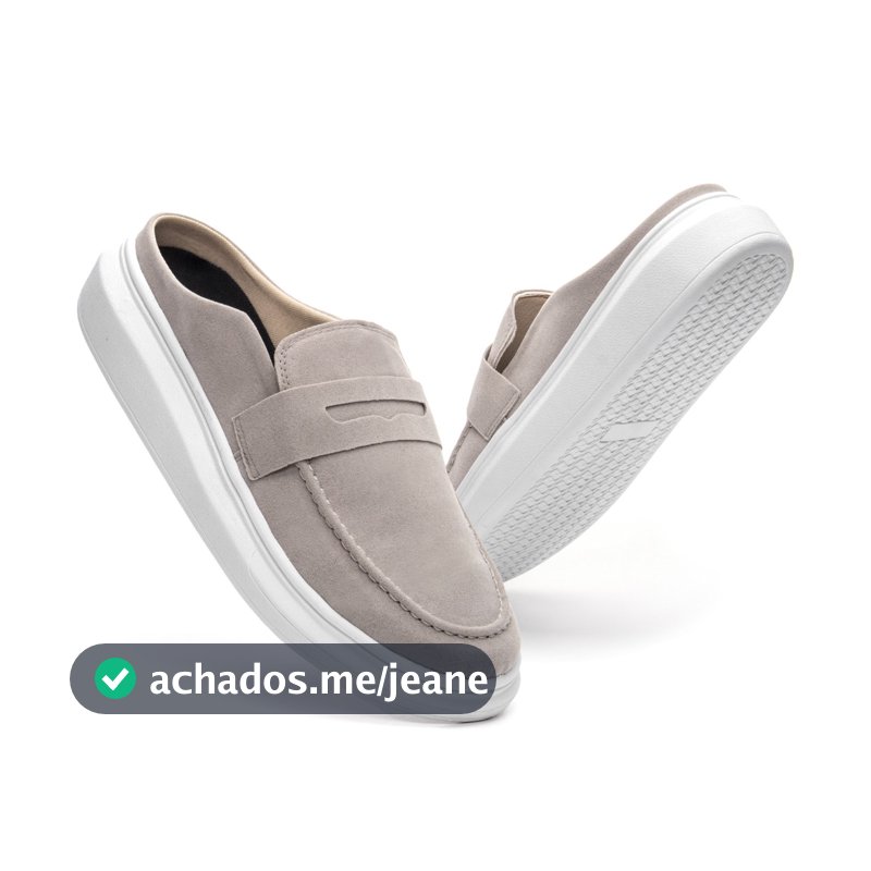 Loafer Mule Masculino em Couro Camurça Premium Slip On Calce Facil Iate de Calçar Alpargatas