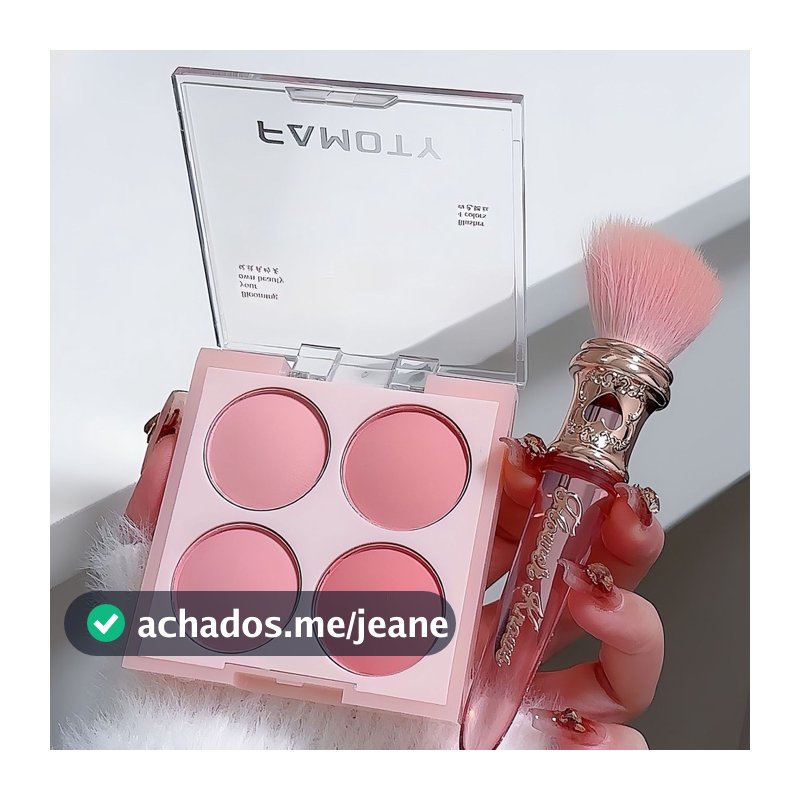 Paleta De Blush FAMOTY 4 Cores Em Pó Saturado Compacto Cor Suave Gradiente Fosco Vibrante Rosa Claro Roxo Para Meninas
