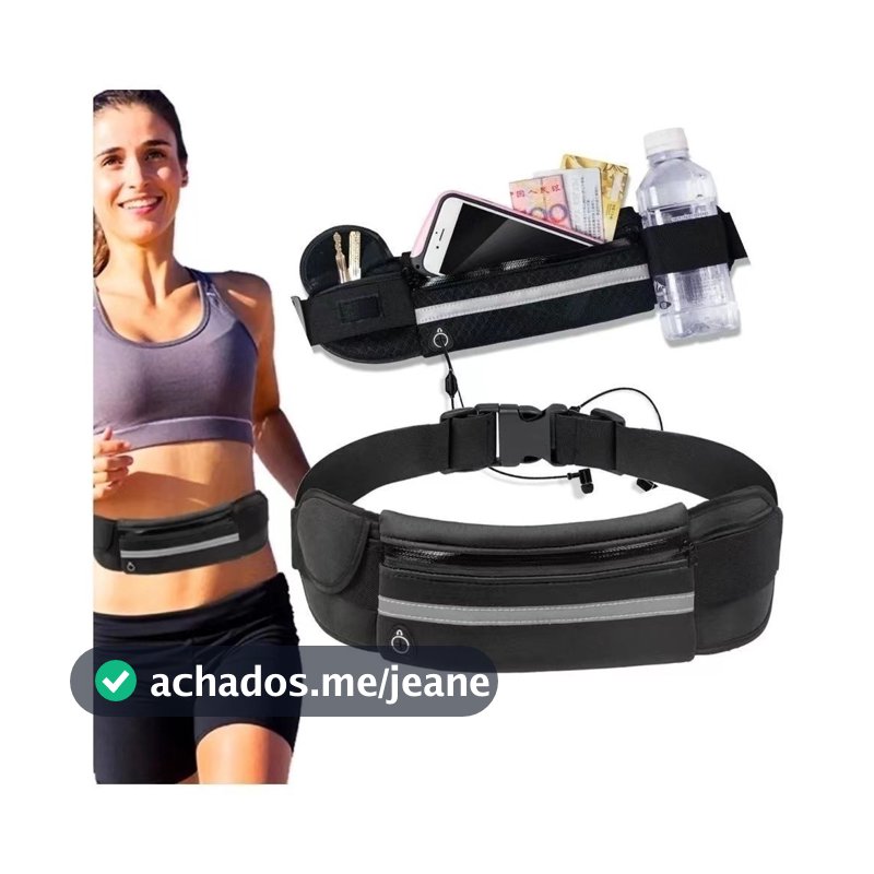 Bolsa Pochete Unissex Esportiva Sem Volume Compacta Leve impermeável porta celular porta garrafa rajorkmoda