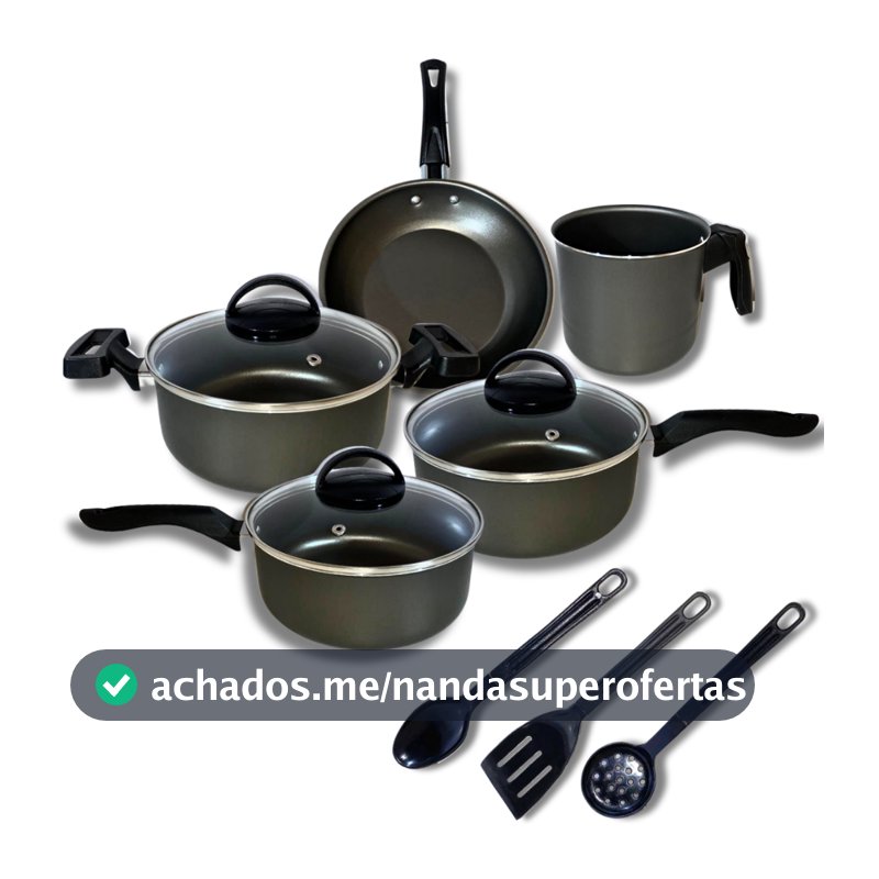 Jogo Panelas 8 Pçs Antiaderente Com Tampa Vidro