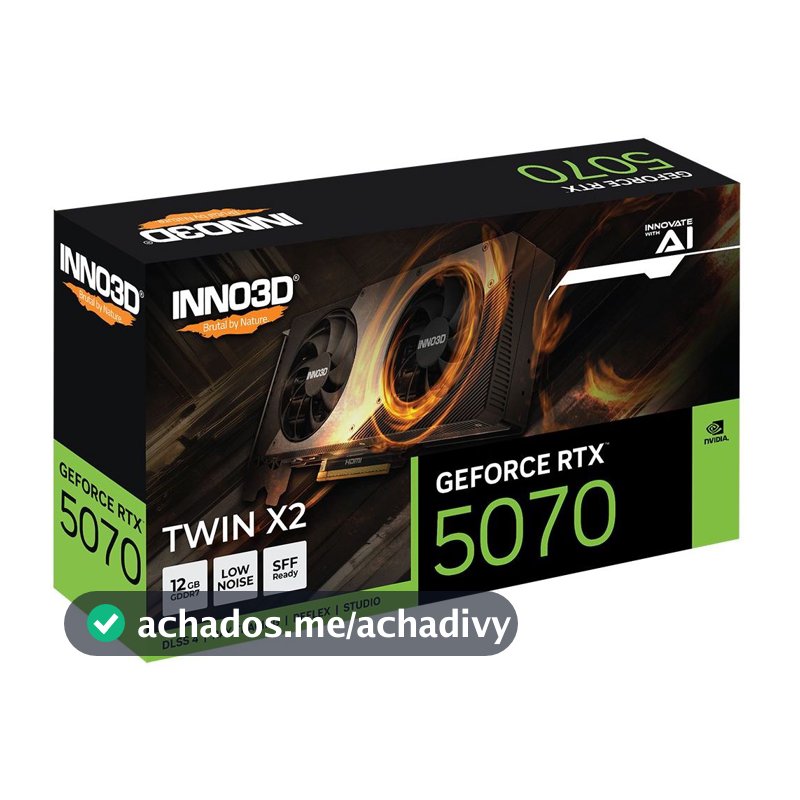 Placa de Vídeo NVIDIA GeForce INNO3D RTX5070 12GB TWIN X2  GDDR7  N50702-12D7-195064N
