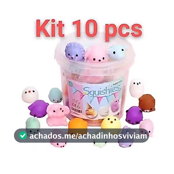 Kit 10 Squishy Mochi Bichinho Criaturas Macio De Apertar Pop It Fidget Anti-Stress TPR Silicone