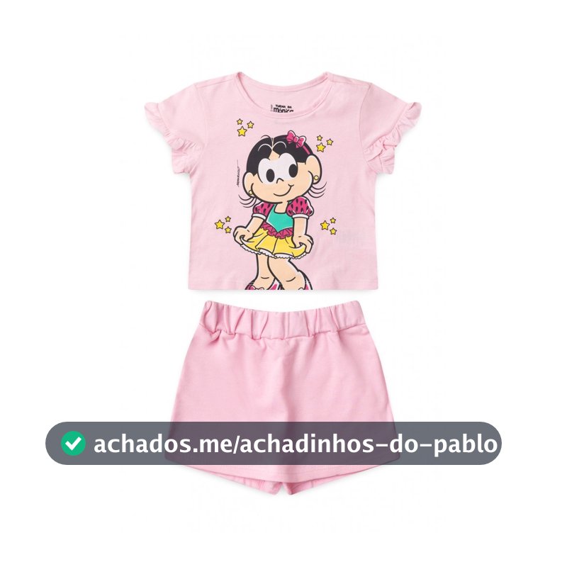 Conjunto Infantil Feminino Princesa Magali - Turma da Mônica