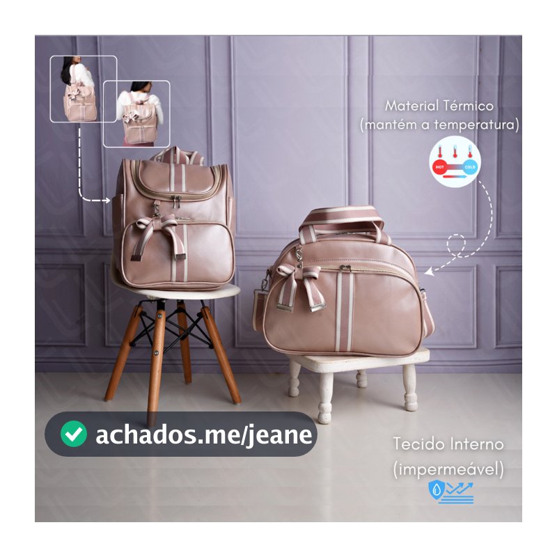 Bolsa Maternidade kit 2 peças I Mochila Multifunção I Mamãe Bebê Luxo Impermeável