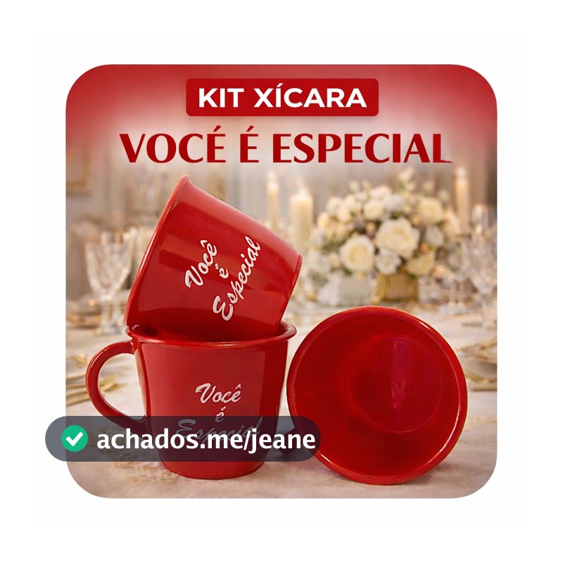 Kit 20/30 Xícara Você é Especial Vermelho Acrílico 70ml - Café Chá Decoração