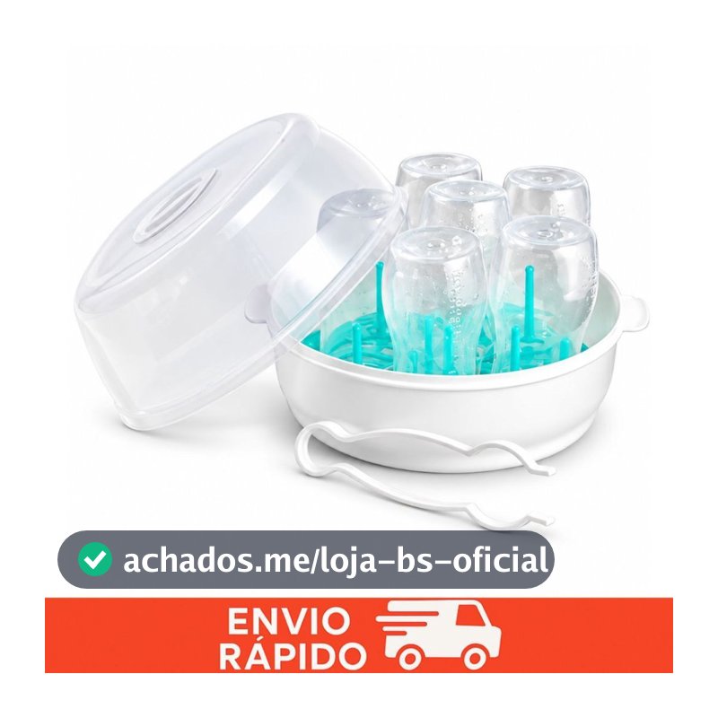 Esterilizador De Mamadeira Para Microondas Buba Limpa Mamadeiras e Chupetas