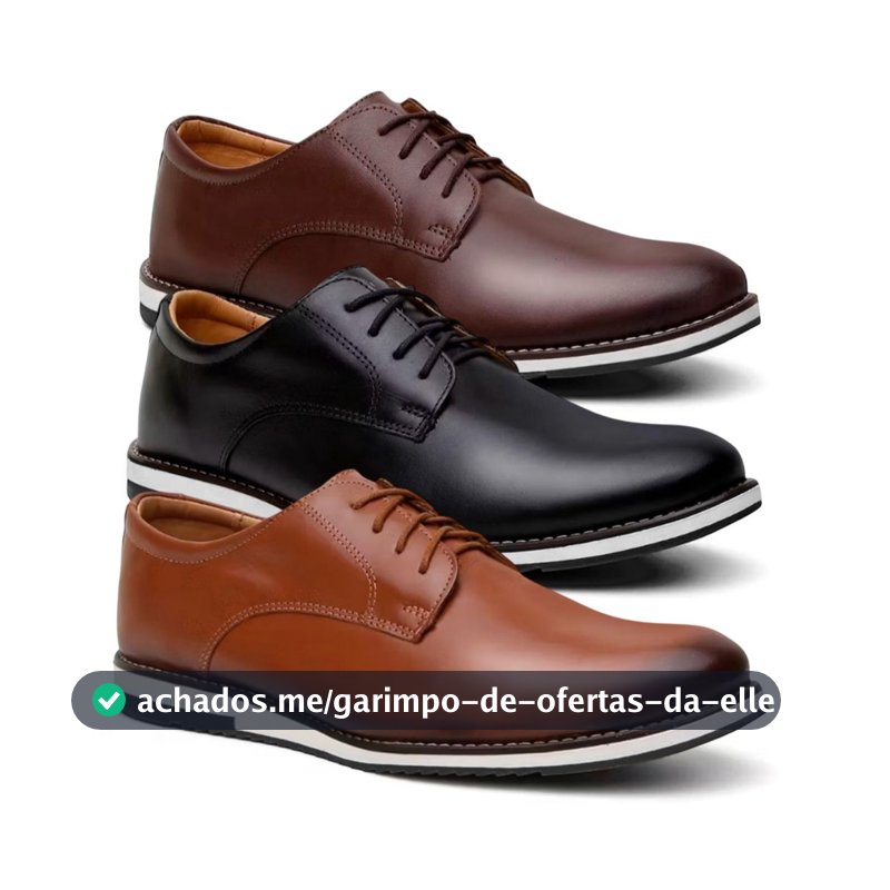 Kit 3 Pares De Sapato Social Masculino Oxford Derby Estiloso Ideal Para o Dia Dia Lançamento Promoção