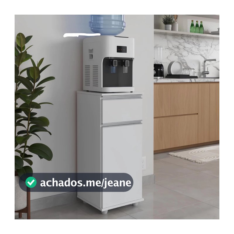 Armário Alaska Suporte Bebedouro Dispensa 1 Porta 1 Gaveta Móveis Organizador Branco Cozinha