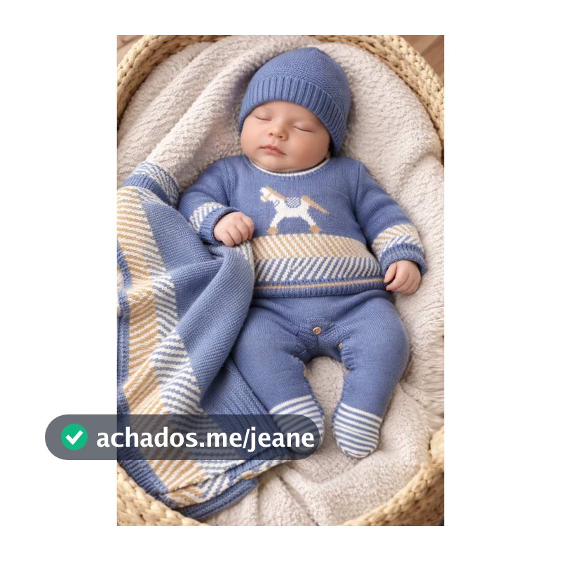 Saída de Maternidade Tricot -  Cavalinho Real Bento