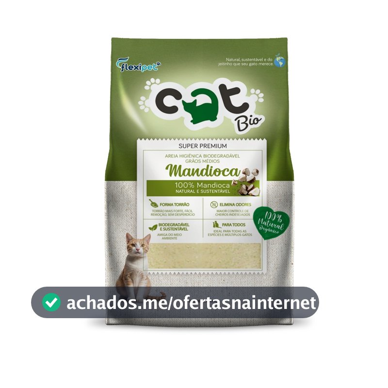 Kits Areia Higiênica Biodegradável para Gatos - Catbio Mandioca - Forma Torrão, Sem Odor, Super Premium