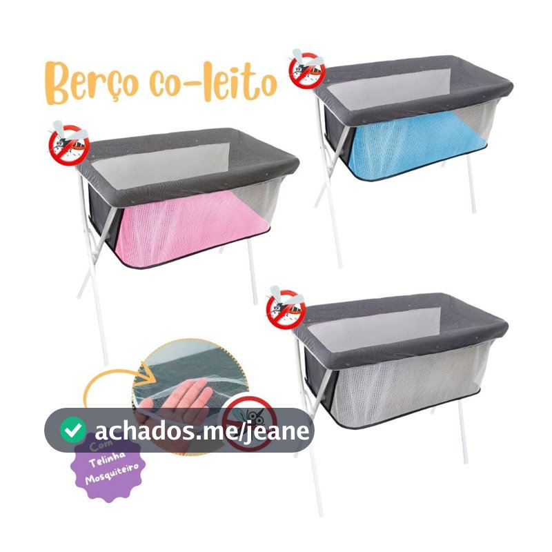 Berço Portátil Moises Co-Leito Infantil Recém-Nascido Bebê Com Mosquiteiro Até 9kg "Scorpion"