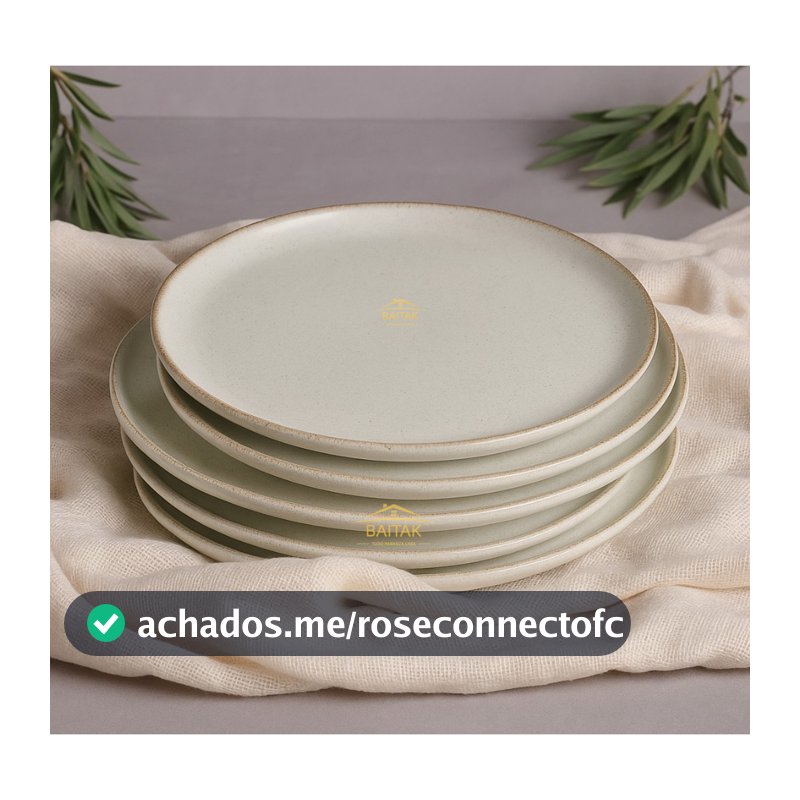 Kit 6 Pratos Raso Moderno 100% Porcelana 27 cm