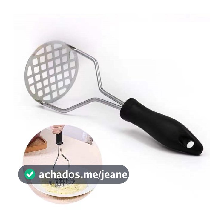 Amassador Batatas Legumes Feijão Aço Inox Cabo De Plastico