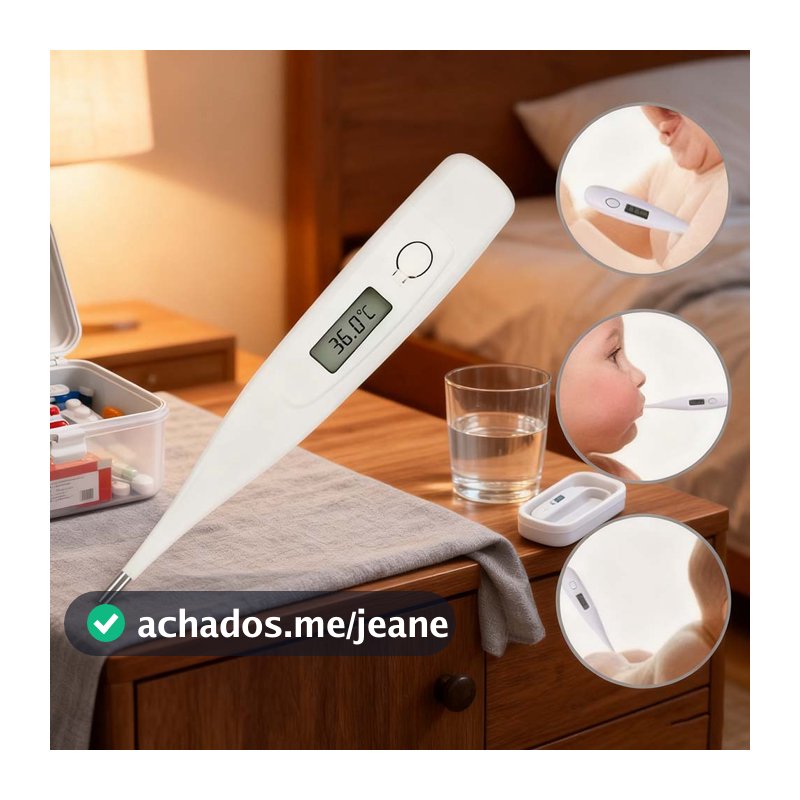 Kit Com 2 Termômetro Clínico Digital Corporal com Tela LCD - Precisos para Medir Febre, Ideal para Adultos e Bebês