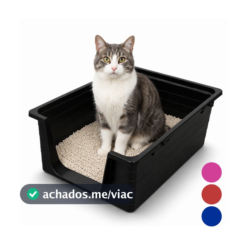 Caixa de Areia Grande Sanitário Para Gatos Pet Bordas Altas Anti Sujeira Bandeja Abertura Frontal