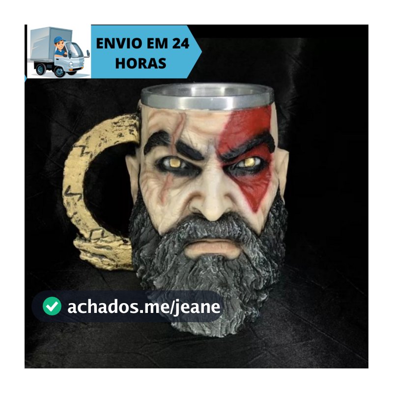 Caneca Boneco 3D Kratos GOD OF WAR Novo Colecionável DE Resina Boneco Estátua 250MLresina Caneca