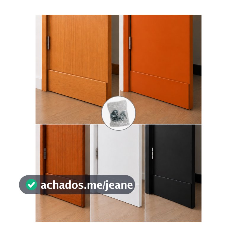 Protetor Salva Porta 3,5cm x 10cm Madeira/Branco/Preto/Galvanizado Não Enferruja