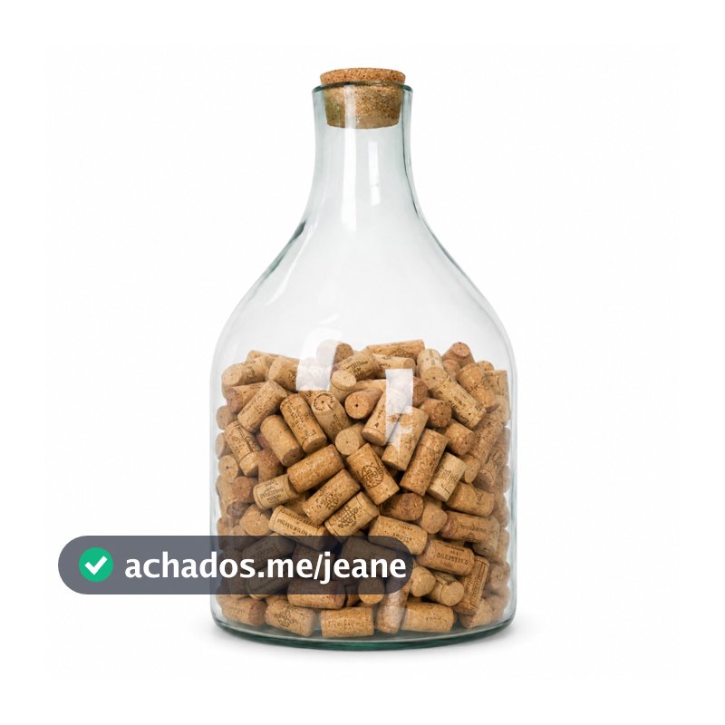 Garrafão de Vidro 30 Litros Bojudo Cilíndrico Gigante Para Decoração e Porta Rolha Decorativo Adega, Área Gourmet, Sala