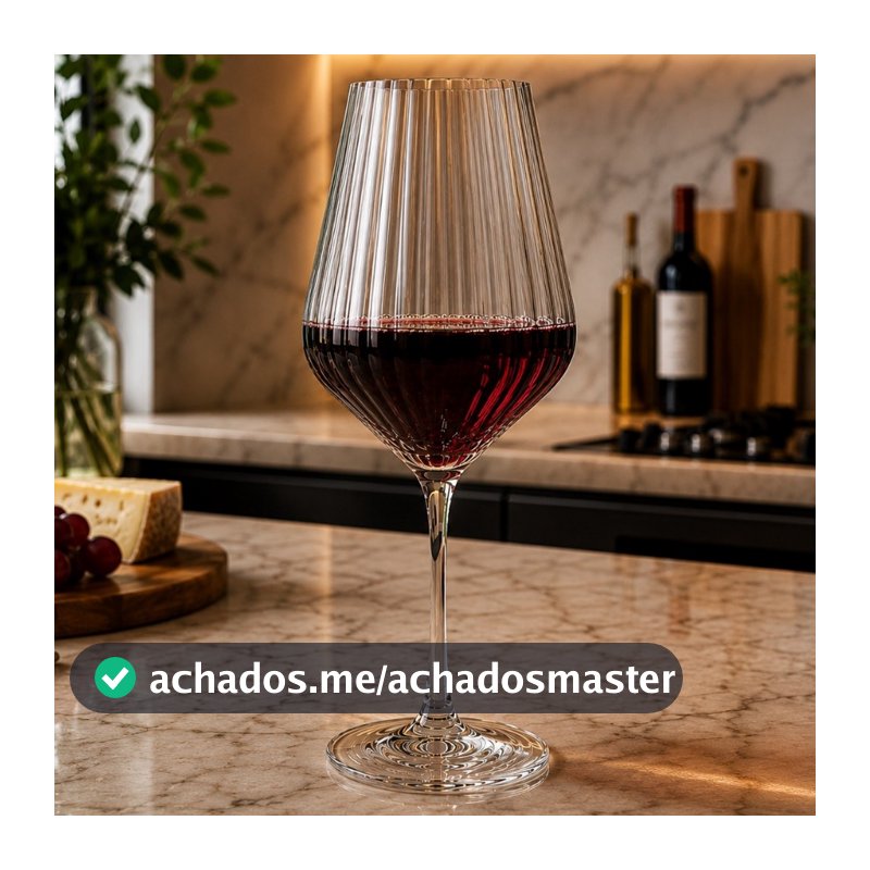 Kit 12 Taças Cristal Ecológico 510ml para Vinho Tinto Branco Água Design Moderno Luxo Premium