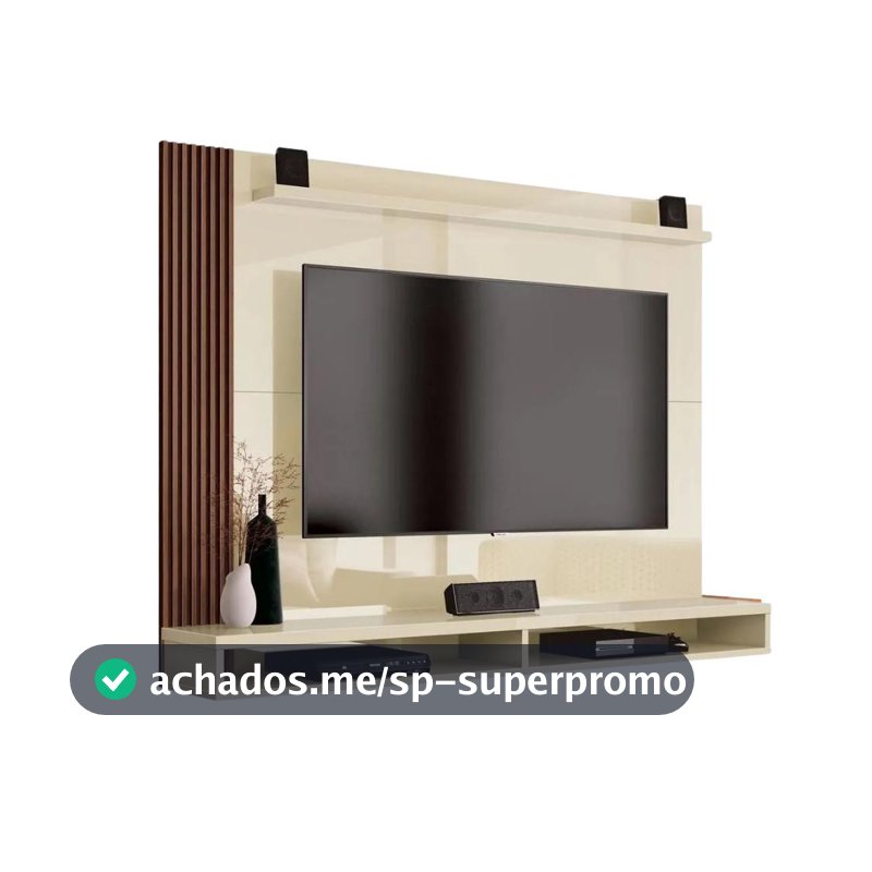 Painel Para Tv Até 50 Polegadas Dijon Ripado C/ Prateleira