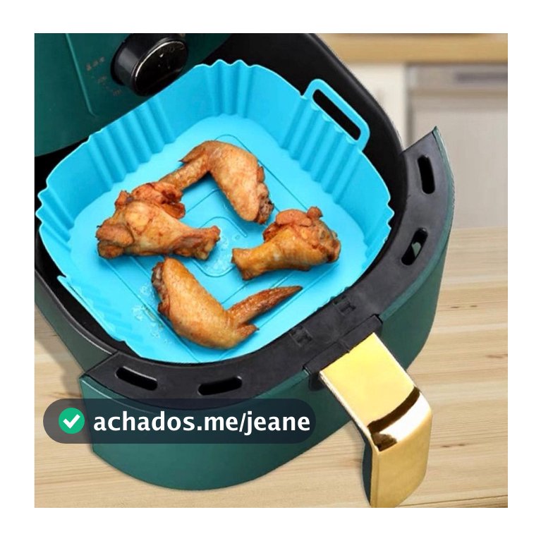 Cesto de Silicone Quadrado Air Fryer e Forno Forma para Fritadeira Elétrica Cores Aleatórias
