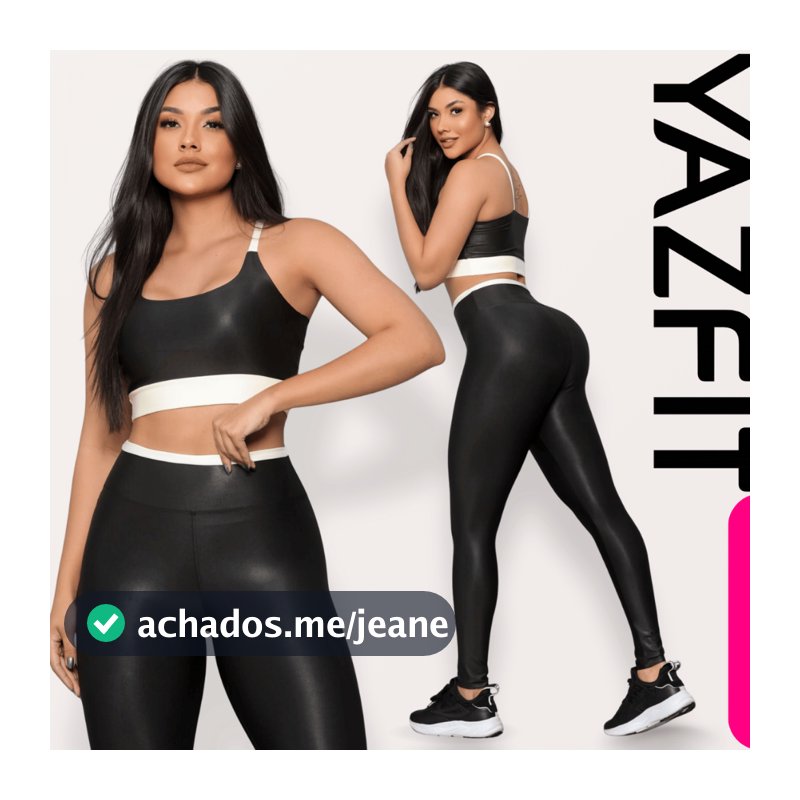 Liz Bicolor Conjunto Fitness Legging Top Calça Roupa de malhar Top com sustentação